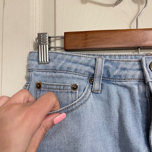 Forever 21 Womens Blue Light Wash Retro Y2K Pockets Denim Jean Mini Skirt Medium - Picture 3 of 6